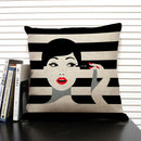 Ljojo Linen Cushion Cover in Black and White for Chic Home Decor