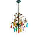 French Colorful Restaurant Chandelier Art Glass Lamp by Ljojo - Romantic Retro Crystal Candle Bedroom Lamp