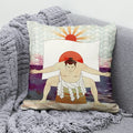 Ljojo Lucky Cat Mount Fuji Art Cushion Cover - Japanese Style Throw Pillow