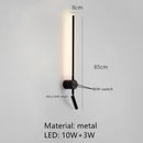 Ljojo Minimalist Line LED Wall Lamp Adjustable Angle 3000K Sconces Black White Metal.