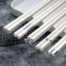 Ljojo 5 Pair Alloy Non-Slip Chopsticks Set for Kitchen Tableware Gift