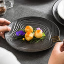 Ljojo Matte Water Ripple Ceramic Plate Steak Pasta Dessert Snack Molecular Cuisine Dish