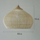 Wabi-sabi Rattan Pendant Chandelier - Japanese Style Bamboo Lighting for Living Room - Ljojo
