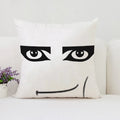 Ljojo Man Face Print Plush Cushion Cover 50x50cm