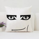 Ljojo Man Face Print Plush Cushion Cover 50x50cm