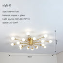 Nordic Gold Chandelier Modern Glass Ceiling Light Fixture for Living Room Bedroom - Ljojo