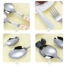 Ljojo 24-Piece Pearl Handle Luxury Cutlery Set - Stainless Steel Knife Fork Spoon Shell Spoon Kit
