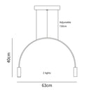 Ljojo Kitchen Island Suspension Arc Pendant Light LED Chandelier Stylish Hanging Lamp