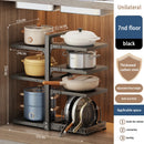 Adjustable Pot Holder with Storage Shelf for Pots, Lids, Pans, and Seasoning Bottles by Ljojo™