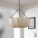 Ljojo Minimalist Retro Fabric Pendant Light Modern Chandelier for Living Room Dining Bedroom