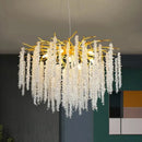 Gold Branch Tassel Crystal LED Pendant Light Modern Luxury Dining Room Living Room Fixture by Ljojo