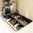 Christmas Santa Tree Non-Slip Drying Mat for Kitchen - Ljojo Tableware Absorbent Placemat