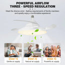 LED Ceiling Fan Light with Invisible Telescopic Blades: Remote Control, Dimmable - Ljojo