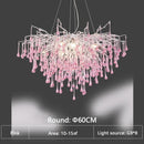 LED Pink Crystal Chandelier Water Drop Ceiling Lamp - Nordic Hot Sales - Ljojo