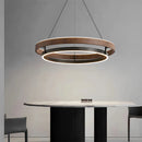 Modern Minimalist Wood Pendant Lamp Circular Chandelier Home Decor by Ljojo