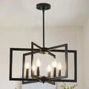 Nordic Black Iron Wrought Candle LED Pendant Chandelier for Living Room by Ljojo