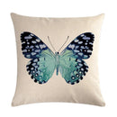 Butterfly Cotton Linen Throw Pillow Cover for Home & Car Decor - Ljojo