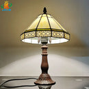Geometric Tiffany Style Mini Table Lamp for Living Room by Ljojo - Glass Office Desk Lighting