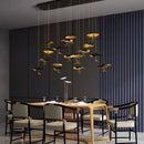 Ljojo Italy Metal Golden Black LED Pendant Lights for Master Bedroom Island Villa Chandelier
