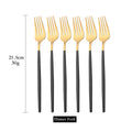 Ljojo Mirror Stainless Steel Dinner Fork Set - 6Pcs Flatware Gold Silverware