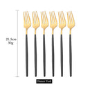 Ljojo Mirror Stainless Steel Dinner Fork Set - 6Pcs Flatware Gold Silverware