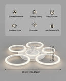 Ljojo LED Dimmable Ceiling Fan Light with Remote Control - Modern Home Decor