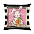 Easter Bunny Eggs Pillowcase 45x45cm Linen Pillow Covers, Ljojo Home Decor Brand