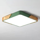Ljojo Square Nordic LED Ceiling Lamp Wood 36W 60W 90W 144W Indoor Lighting Home Decor