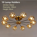Ljojo Glass Ceiling Chandelier Elegant Nordic Hanging Light Fixture for Living Room Bedroom