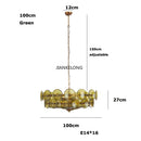 French Retro Brown Amber Glass Living Room Chandelier - New American Minimalist Luxury Pendant Light by Ljojo
