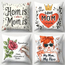 Ljojo Love Crown Mother's Day Pillowcase Set - 4pcs, 17.7" x 17.7", Single-Sided Decoration