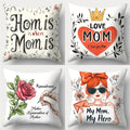 Ljojo Love Crown Mother's Day Pillowcase Set, 4pcs, 17.7"x17.7", Single-Sided