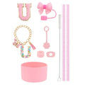 Ljojo 10-Piece Tumbler Accessories Set: Straw, Cover, Cap, Boot, Spill Proof Stopper, Letter Keychain, Charm, Sticker