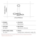Ljojo LED Pendant Light Bar Remote Dimming Chandelier