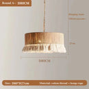 Vintage Hemp Rope Pendant Light LED Chandelier for Bedroom Restaurant by Ljojo