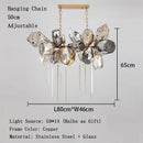 Gold LED Glass Hanging Chandelier - European High-end Ceiling Decor by Ljojo