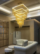 Ljojo Modern Aluminum Tassel Chandelier - Custom Size for Living Room & Hotel