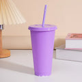 Ljojo 24oz Solid Color Reusable Cold Cup with Lid and Straw