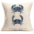 Ljojo Marine Life Blue Pillow Case Set - Home Decor Ocean Sailing Theme