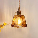 Amber Glass Pendant Lamp LED E27 Hanging Light by Ljojo