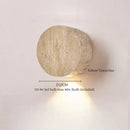 Ljojo Mid Century Modern LED Wall Light Pull Chain Switch Yellow Travertine Bedroom Lamps