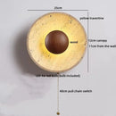 Ljojo LED Wooden Wall Light Fixture with Pull Chain Switch for Bedroom