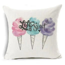 Ljojo Letter Print Pillow Case 45x45 cm Linen Cushion Cover for Home Decor