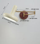 Ljojo LED Wall Sconce Light Rotate Pull Chain Switch Wood Base Bedside Lamp