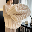 Ljojo Luxury Rabbit Fur Throw Blanket for Cozy Warmth and Comfort