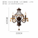 American Retro Crystal Candle Wall Lamp LED E14 Iron Art Wall Mounted - Ljojo
