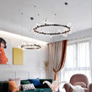 Ljojo Glass Bubble Ring Chandelier Pendant Light for Kitchen Dining Living Room