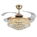 42 Inch Crystal Fandelier Ceiling Fan with Lights Remote - Modern Retractable Chandelier Fan by Ljojo