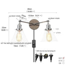 Ljojo 2-Head LED Wall Sconce Industrial Iron Glass Retro Stair Light Fixtures