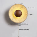 Ljojo LED Wall Light: Modern Nordic Yellow Travertine Glass Bedside Lamp